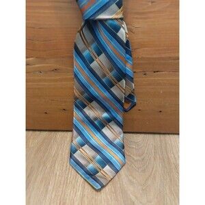 Robert Talbott Carmel Silk Tie Multi-Color Blue Striped 4"x62"